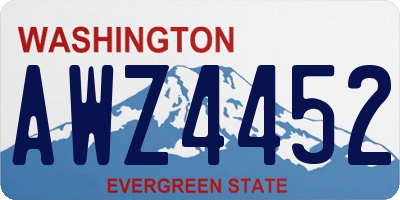 WA license plate AWZ4452