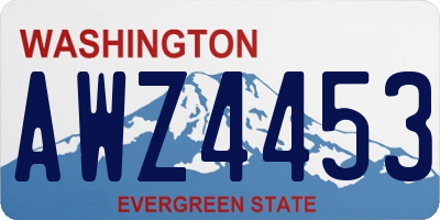 WA license plate AWZ4453