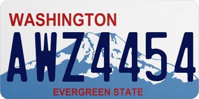 WA license plate AWZ4454