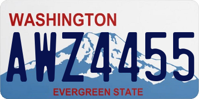 WA license plate AWZ4455