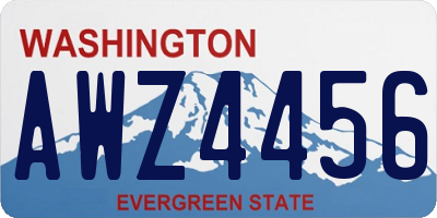 WA license plate AWZ4456