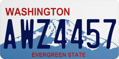 WA license plate AWZ4457