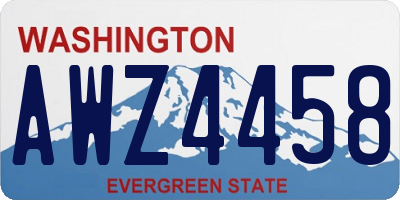 WA license plate AWZ4458