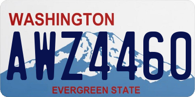 WA license plate AWZ4460