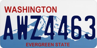 WA license plate AWZ4463