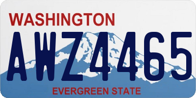 WA license plate AWZ4465