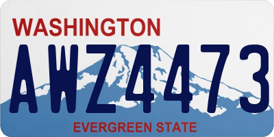 WA license plate AWZ4473