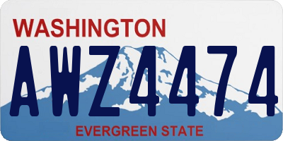WA license plate AWZ4474