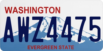 WA license plate AWZ4475