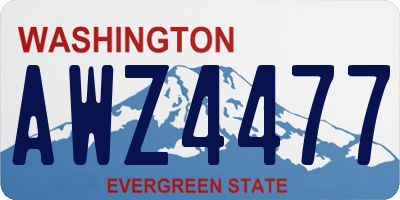 WA license plate AWZ4477