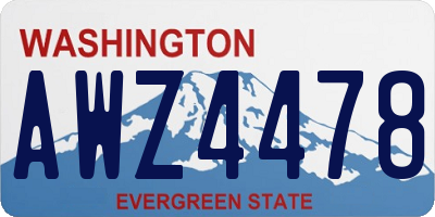 WA license plate AWZ4478