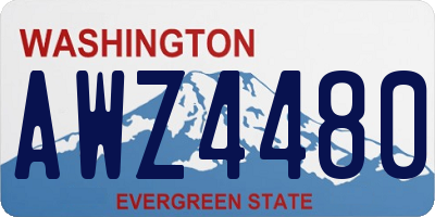 WA license plate AWZ4480