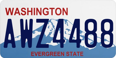 WA license plate AWZ4488