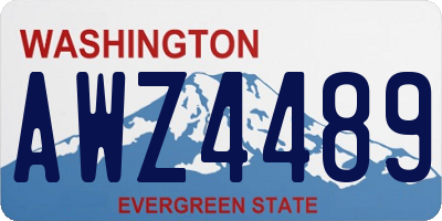 WA license plate AWZ4489