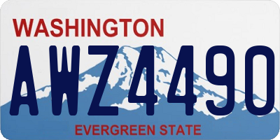 WA license plate AWZ4490