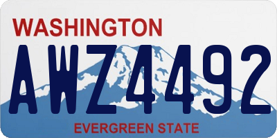 WA license plate AWZ4492