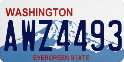 WA license plate AWZ4493