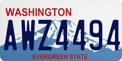 WA license plate AWZ4494