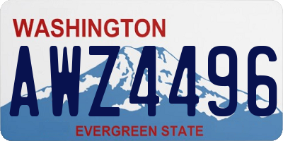 WA license plate AWZ4496