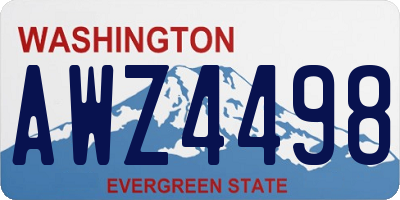 WA license plate AWZ4498
