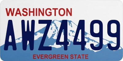 WA license plate AWZ4499
