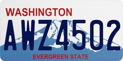 WA license plate AWZ4502