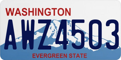 WA license plate AWZ4503