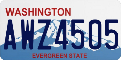 WA license plate AWZ4505