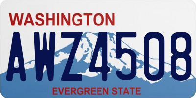 WA license plate AWZ4508