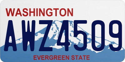 WA license plate AWZ4509