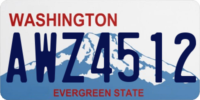 WA license plate AWZ4512
