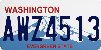 WA license plate AWZ4513