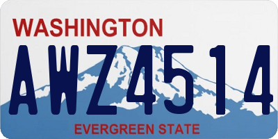 WA license plate AWZ4514