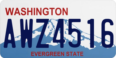 WA license plate AWZ4516