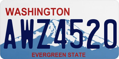 WA license plate AWZ4520