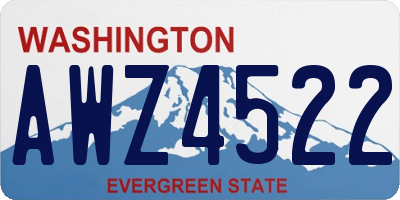 WA license plate AWZ4522