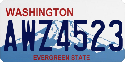 WA license plate AWZ4523