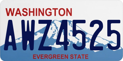 WA license plate AWZ4525