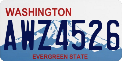 WA license plate AWZ4526