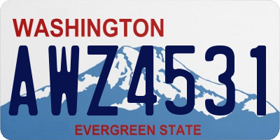 WA license plate AWZ4531