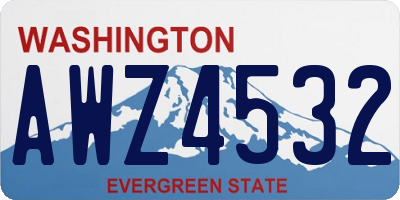 WA license plate AWZ4532