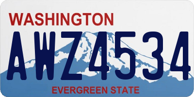 WA license plate AWZ4534