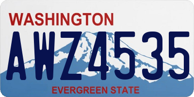 WA license plate AWZ4535