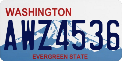 WA license plate AWZ4536
