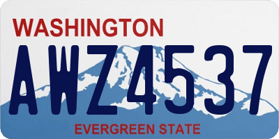 WA license plate AWZ4537