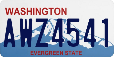 WA license plate AWZ4541