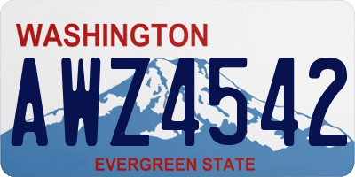 WA license plate AWZ4542