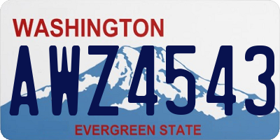 WA license plate AWZ4543