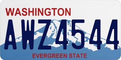 WA license plate AWZ4544