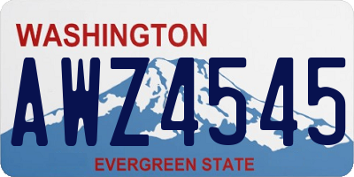 WA license plate AWZ4545